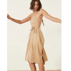 LPA charly halter dress khaki NWT small